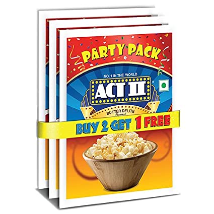 ACT II PARTY PACK BUTTER DELITE POPCORN ( COMBO PACK 2 + 1 FREE