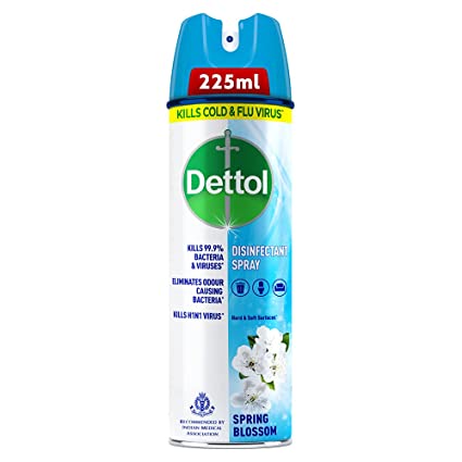DETTOL Disinfectant Sanitizer Spray For Germ Protection on Hard & Soft Surfaces, Spring Blossom