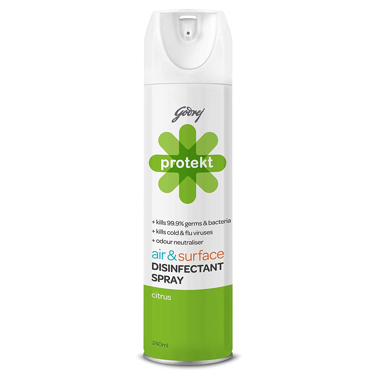 Godrej Protekt Disinfectant Spray - Air & Surface Sanitizer Citrus