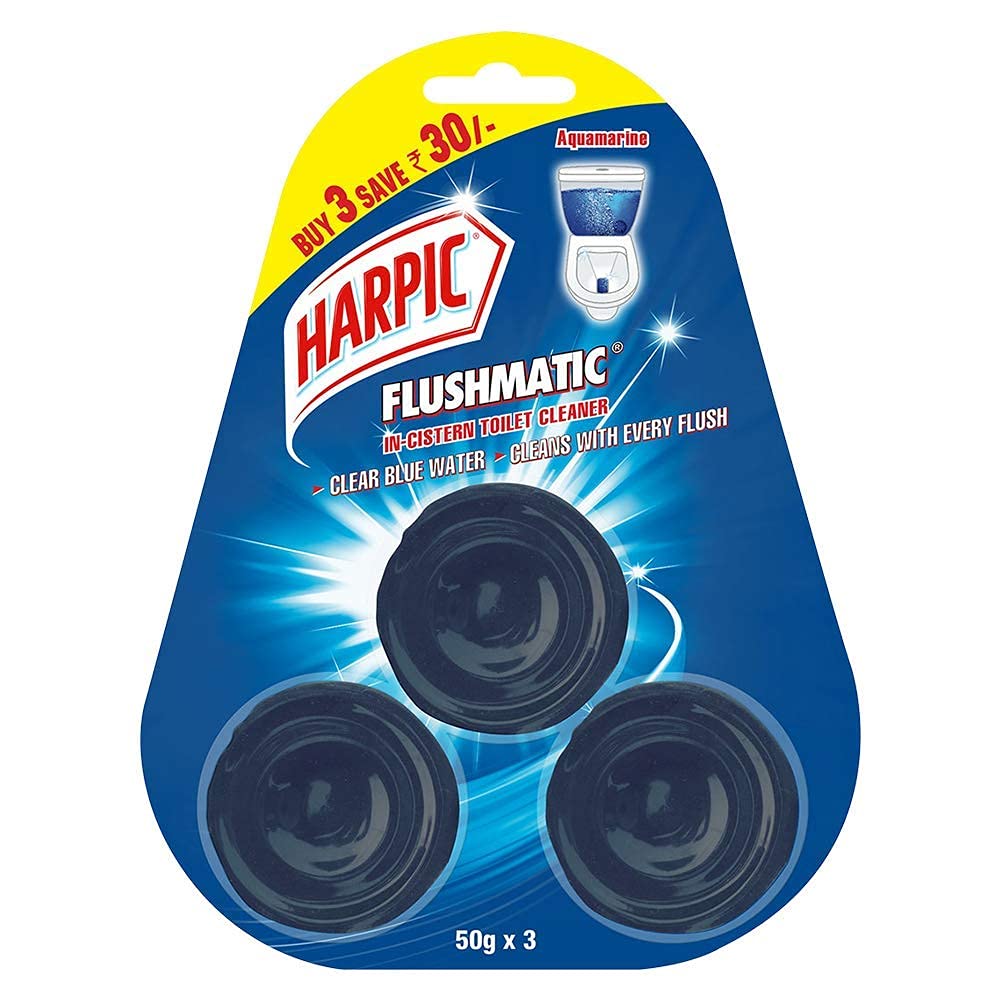 Harpic Flushmatic Aquamarine Block Toilet Cleaner